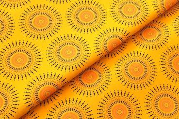 YELLOW-SUN-Afrikanischer-Shweshwe-Stoff-